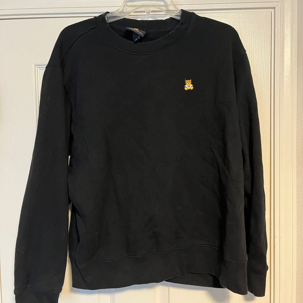 Teddy Fresh Black Crewneck Sweater Classic Knit